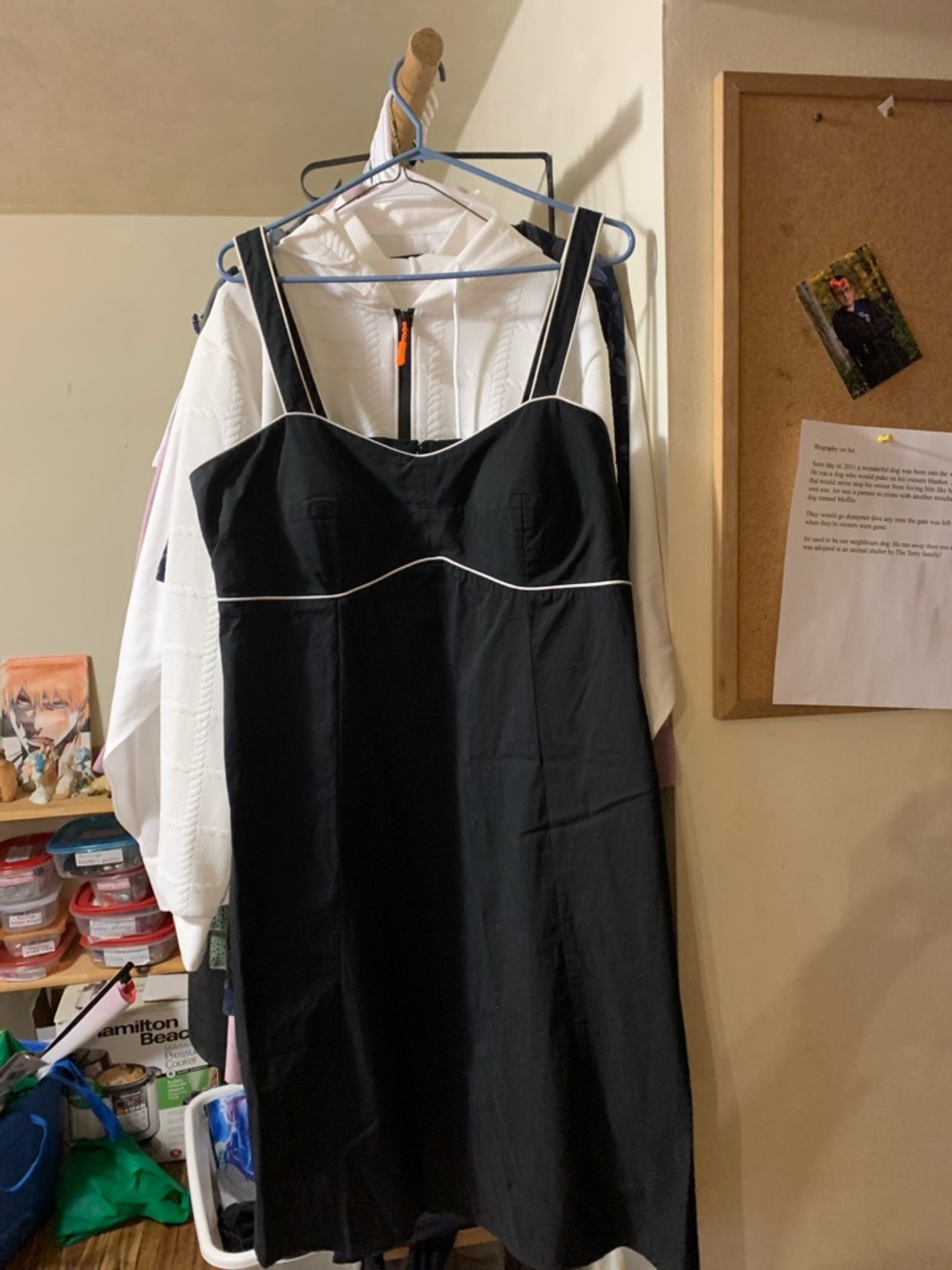 Addition Elle Black Slip Dress with Piping